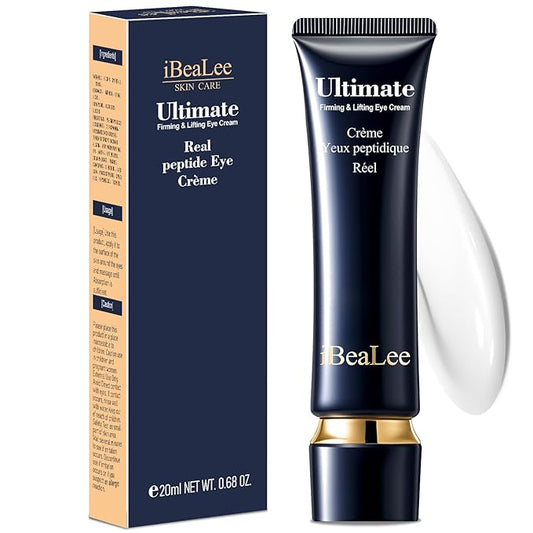 Temporary eye tightening cream, instantly reduces eye bags and dark circles, daily anti-aging, eye cream quickly repairs wrinkles, reduces fine lines, contains hyaluronic acid and retinol, 0.68 oz