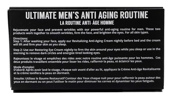 Brickell Men's Ultimate Anti-Aging Routine, Anti-Wrinkle, Night Face Cream and Eye Cream to Reduce Puffiness, Wrinkles, Dark Circles, Under Eye Bags, Natural and Organic, Unscented