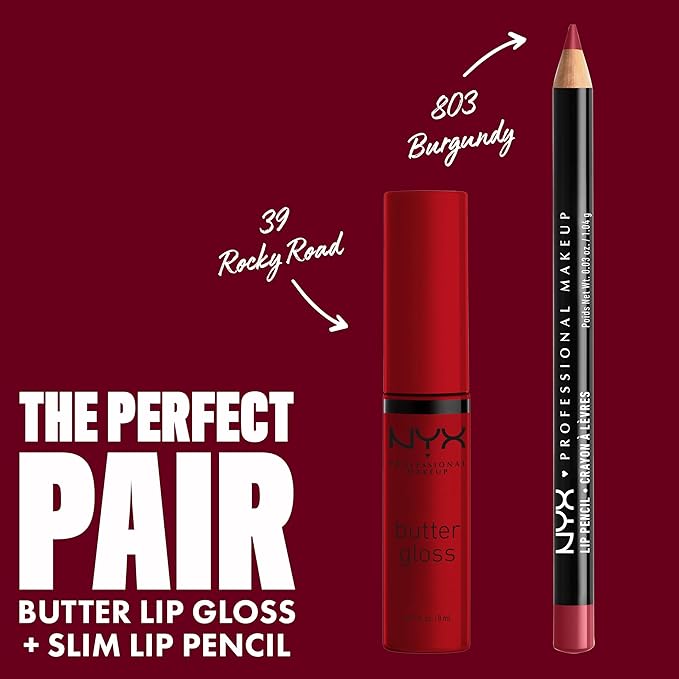 NYX PROFESSIONAL MAKEUP Butter Gloss, Non-Sticky Lip Gloss - Rocky Road (Wine)