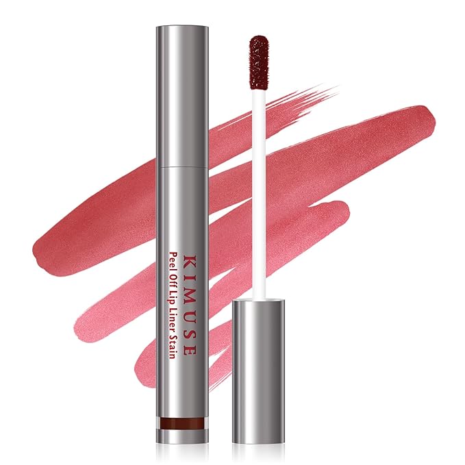 KIMUSE Peel Off Lip Liner Stain, Long Lasting Lip Tint Stain Peel Off, Waterproof, Transfer-Proof, Highly Pigmented Color Peel Off Lip Stain Liner, Matte Finish