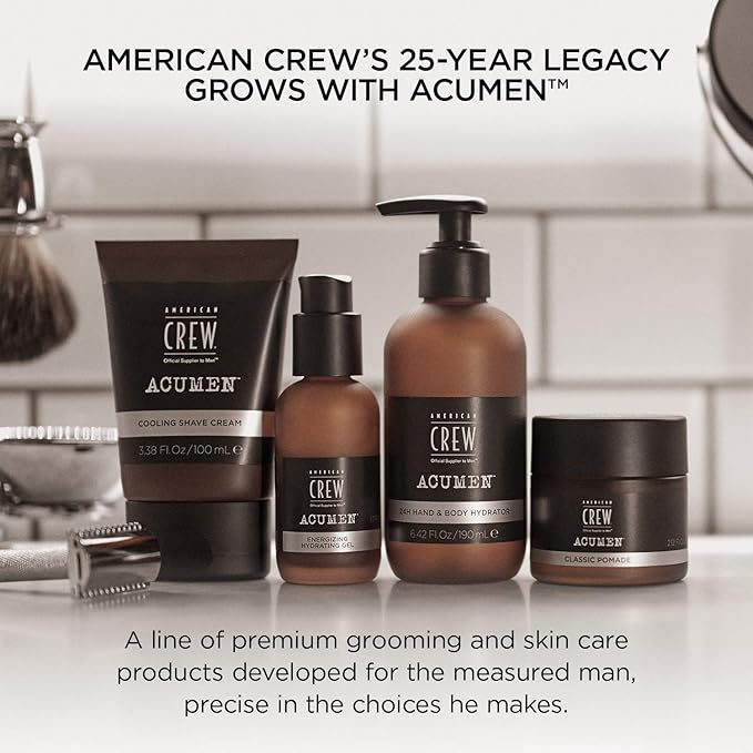 American Crew Men's Moisturizing Gel and Essential Travel Kit with Shampoo, Shave Cream, Gel by American Crew Acumen