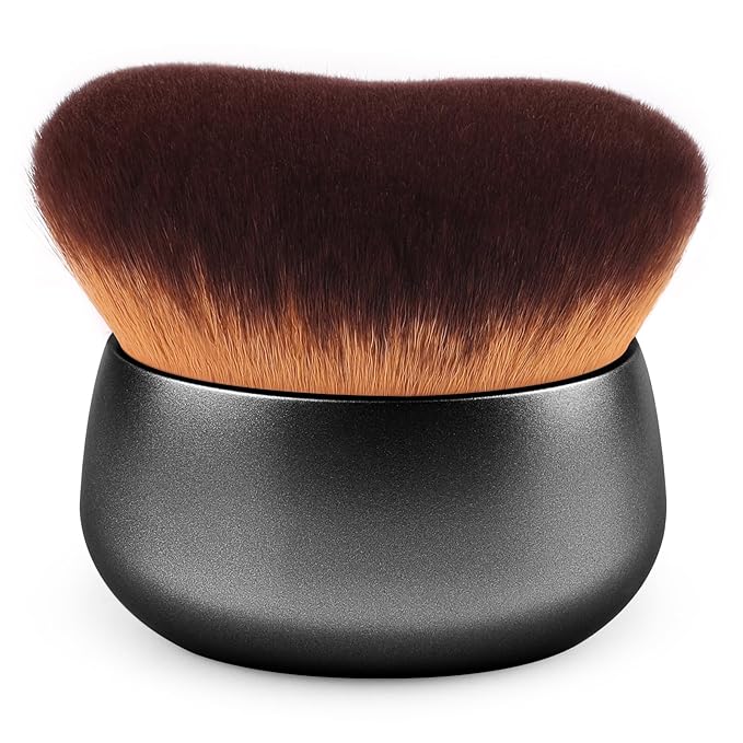 75MM Extra Large Self Tanner Kabuki Makeup Brush – Ultra Soft Dense Vegan Bristles for Body Makeup, Bronzer & Foundation–Applies Tanning Mousse, Lotion & Self Tanner–Black, Wet & Dry