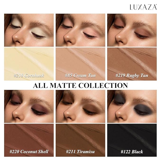 Brown Eyeshadow Stick Makeup 6PCS Set, Neutral Eyeshadow Palette Matte Cream Eye Shadow Eyeliner Brightener Pencil Crayon - BROWN CASHMERE
