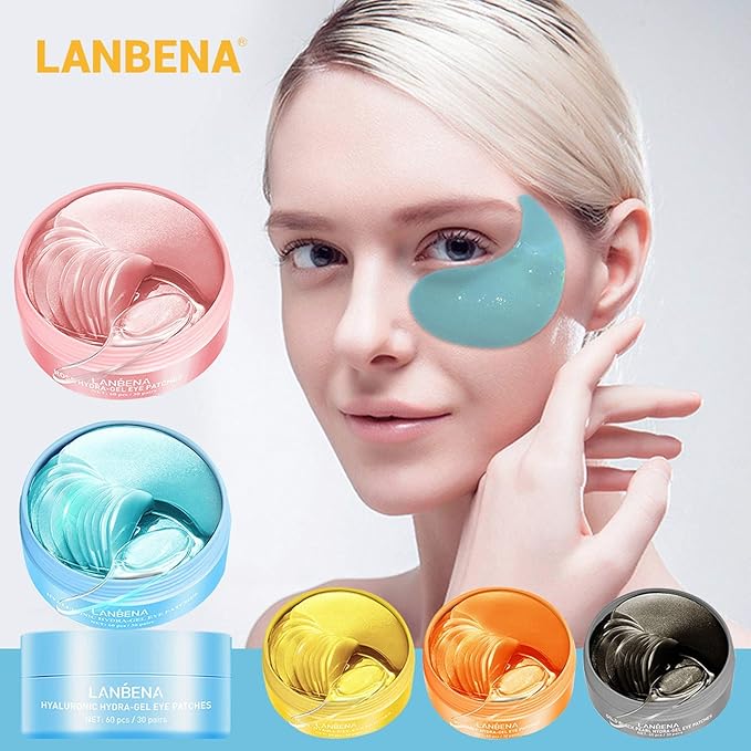 30 Pairs Hyaluronic Acid Collagen Eye Mask,Moisturizing Brightening Eye Mask, Eyes Treatment for Reducing Dark Circles, Lighten Wrinkles Anti-Aging, Fine Lines Eye Bags Puffiness for Women Men