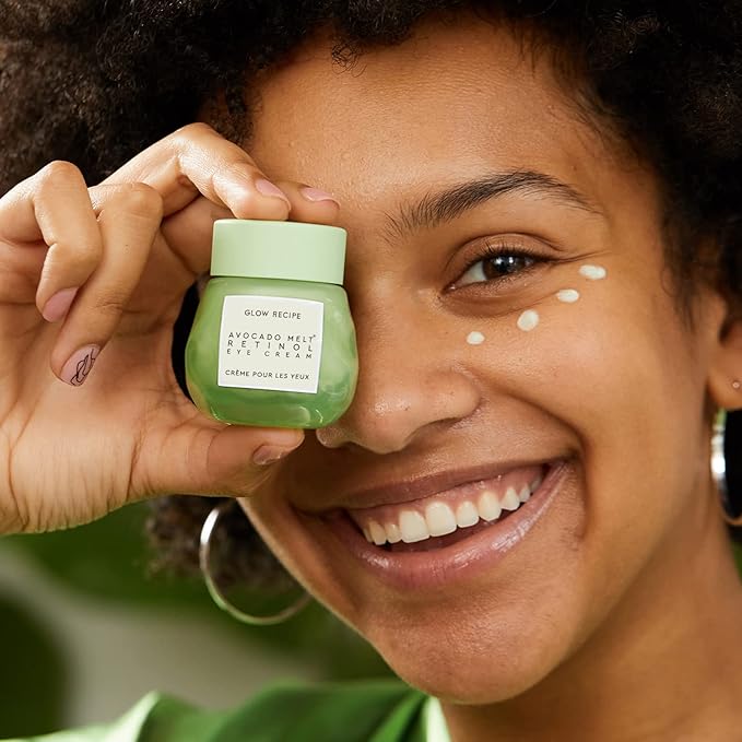 Glow Recipe Avocado Retinol Eye Cream for Wrinkles - Overnight Under Eye Cream for Dark Circles, Firming & Brightening Dull, Puffy Eyes - Time Release Niacinamide & Caffeine Eye Cream (15ml)