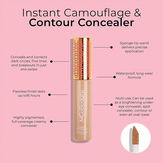 MCoBeauty Instant Concealer Camouflage & Contour, Ivory, Perfecting Contour with Flawless Coverage, Vegan, Cruelty Free Cosmetics