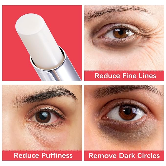 Retinol Eye Stick, Retinol Eye Cream for Dark Circles and Puffiness, Under Eye Cream, Eye Brightener Stick, Reduce Wrinkles Fine Lines and Bags under Eyes Brighte Hydrate & Firm Eyes