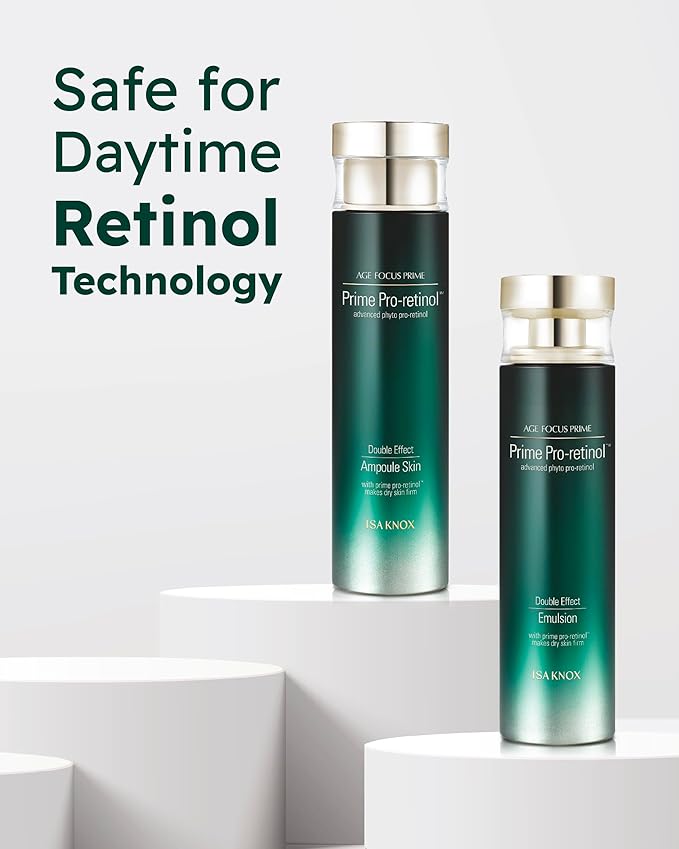 Isa Knox AGE FOCUS PRIME DOUBLE EFFECT SKINCARE - Korean Skincare, Lightweight but Nourishing Toner, Emulsion Lotion, Serum, Cream, Cleansing Foam (417ml / 14.10 Fl Oz)