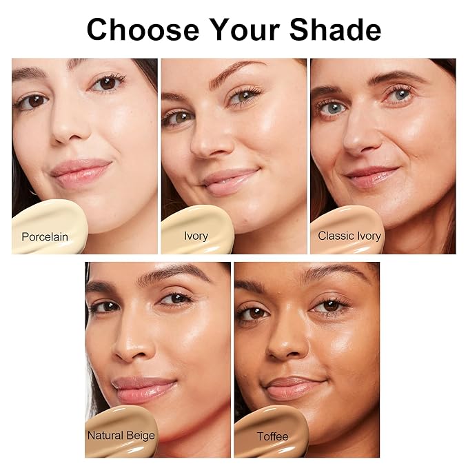 FV 2 Pack Hydrating Liquid Foundation Makeup, Waterproof & Lightweight, Natural Finish with Medium Coverage, Ideal for Dry and Normal Skin (Nourishing Ivory)