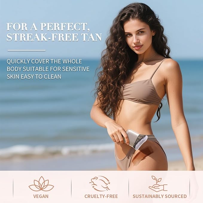 docolor Self Tanner Brush Body Makeup Brush for Flawless Face and Body Makeup, Sunless Tanner Blending Brush Body Brush for Self Tanner, Bronzer, Foundation, Vegan & Cruelty Free