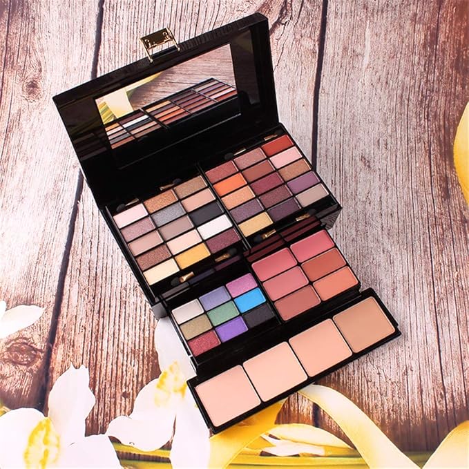 Professional 39 Colors Eyeshadow Palette All-in-one Cosmetic Makeup Gift Set including Matte Shimmer Highly Pigmented Eye Shadows, Blush, Pressed Powder and Lipstick
