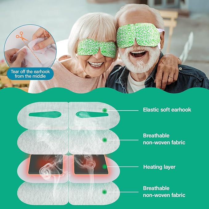 ProCIV Hot Sleep Eye Mask for Puffy Eyes Mask 4 PCS Unscent