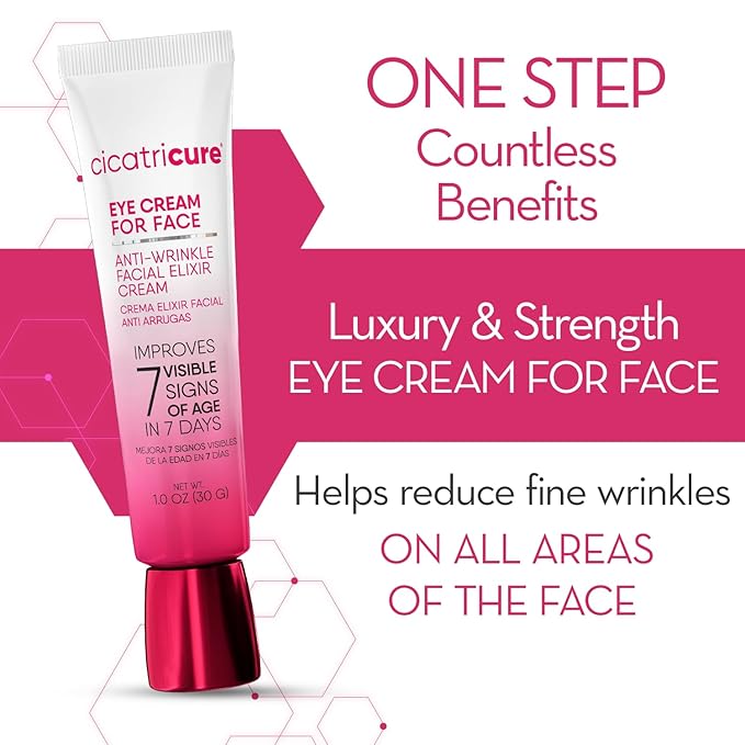 Cicatricure Eye Cream for Face: 7-in-7 Anti-Wrinkle, Peptides & Vitamins Reduce 7 Aging Signs in 7 Days, Hydrating, Oil-Free, 1oz