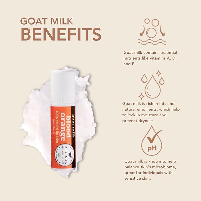 Dionis - Goat Milk Skincare Scented Lip Balm - Set of 6 (0.28 oz) - Made in the USA - Cruelty-free and Paraben-free (Blood Orange)