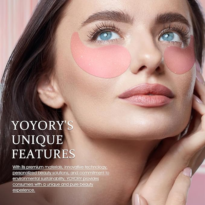 Under Eye Patches Masks - for Dark Circles, Puffiness, Eye bags,and Fine Lines Smoothing Skin Care Treatment with Collagen and Hyaluronic Acid for Women and Men, (60 Pcs) Pink