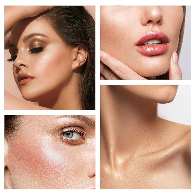 Boobeen Highlighter Makeup Highlighter Palette Powder Shimmer Highlighter Makeup Facial Illuminator Bronzer Palette Waterproof Long Lasting