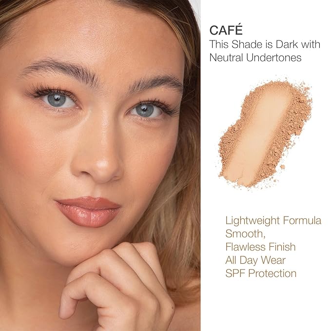 bellapierre Mineral Foundation SPF 15 - Loose Powder Foundation | Vegan & Cruelty Free Natural Makeup | Full Coverage Matte Finish | Hypoallergenic | Oil & Talc Free - 0.32 Oz - Café