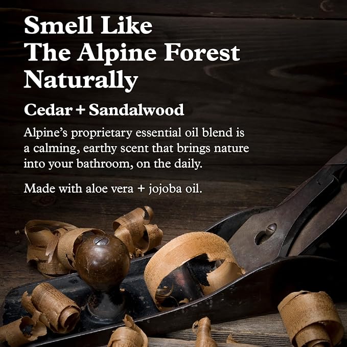 Alpine Provisions Cedar & Sandalwood Shampoo - Naturally Repair, Cleanse, and Hydrate with Essential Oils, Jojoba, Aloe Vera - Vegan, Sulfate & Plastic Free - Plant-Based Hair Care 16.9 FL Oz
