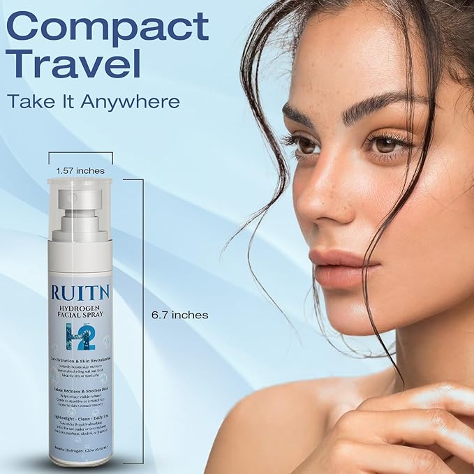 Hydrogen Face Mist Hydrating Spray,with Hydrogen Water Tablets, H2 Water Facial Spray for Deep Hydration,Anti-Aging Antioxidant Rejuvenation,Portable Design