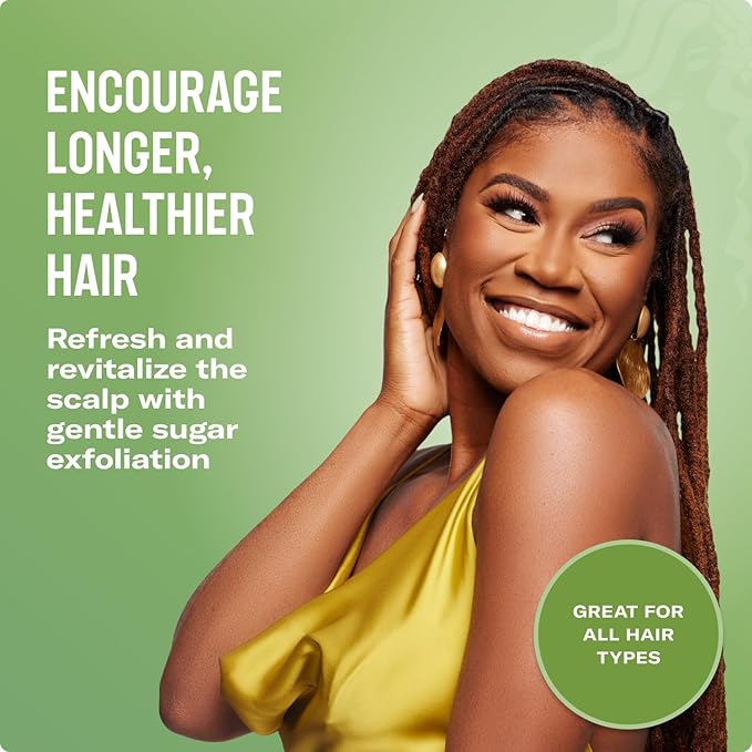 Mielle Organics Rosemary & Mint Sugar Exfoliating Scalp Scrub - Gentle Pre-Shampoo Dry Scalp Treatment for Oil & Product Buildup - Biotin Infused Non-Drying, Moisturizing Formula (6 Fl Oz)