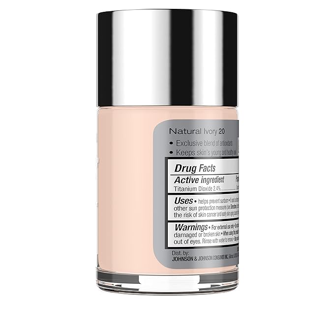 Neutrogena Healthy Skin Liquid Makeup Foundation with Broad Spectrum SPF 20 Sunscreen, Medium Coverage Foundation with Nourishing Pro-Vitamin B5, Natural Ivory 20, 1 fl. oz