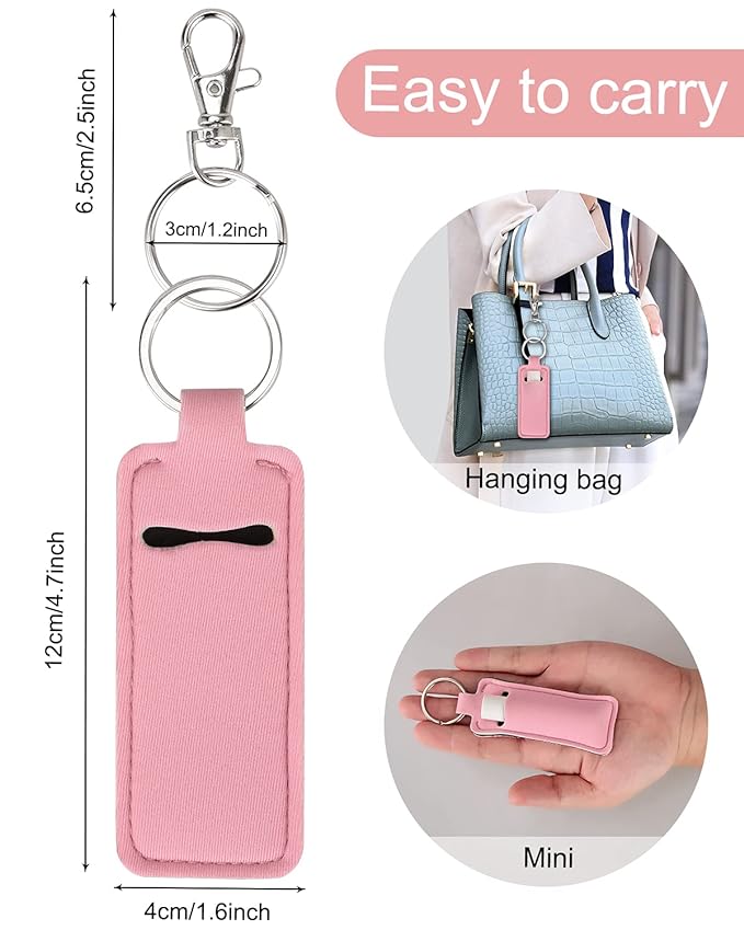 Lip Balm Sleeve Pouch Chapstick Holder With Clip Lipstick Lip Gloss Holder Stocking Stuffers Gift for Women (5pcs)