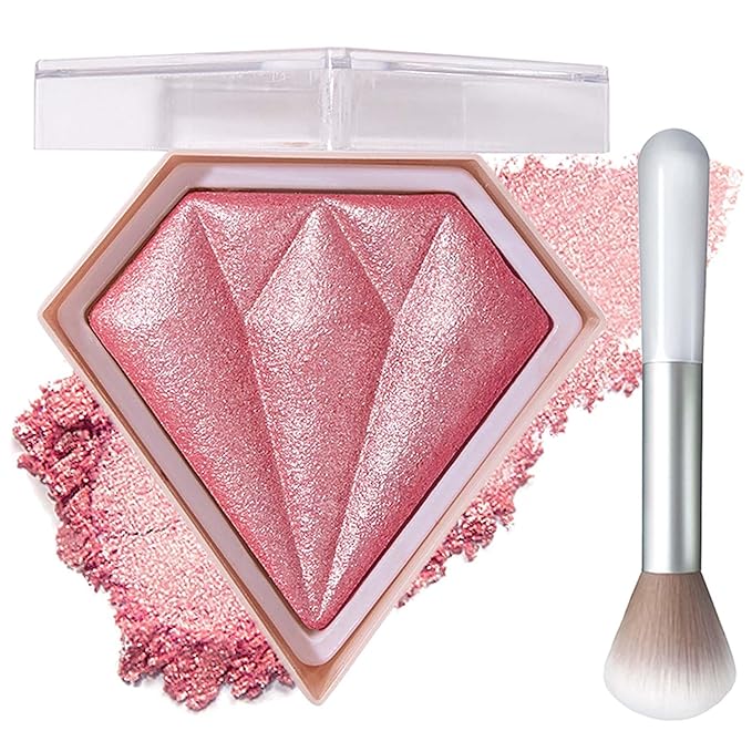 Face Glitter Blush Shimmer Waterproof Highlighter Blusher Powder,Facial Contour Corrector Long Lasting Glitter Illuminator Highlighter Palette Shimmer Highlight Makeup Palette(05#)