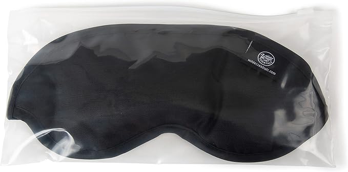 Wild Essentials Infusion Sleep Mask Infused with French Lavender, Includes resealable Pouch to Keep Fresh, Nose Bridge to Block Light Below Eyes, Aromatherapy, Calming, Relaxing, Black