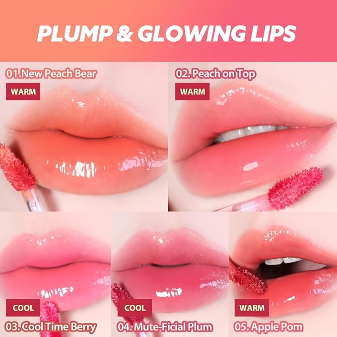 MILKTOUCH Jelly Fit Lip Tint (07 Autumn Peach) with Cooling Plumping Effect and Water-Based Non-Sticky Texture | Long Lasting Korean Beauty Lipstain Tinted Gloss Oil Brown K Makeup