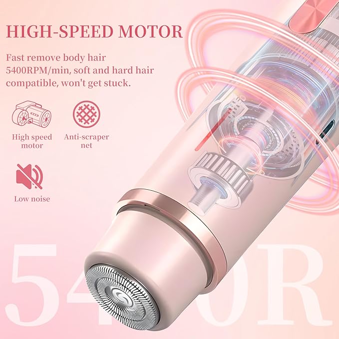 QNHMPW Bikini Trimmer for Women,Electric Razors for Women,2-in-1 Dual Head Shaver- Wet/Dry Shaver Groomer, Waterproof Hygiene Razor Used for Face, Underarm, Leg, Bikini Area(Pink)