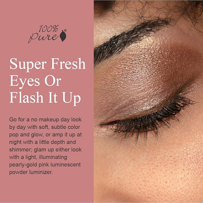 100% PURE Pretty Naked Makeup Palette All in One Compact 3 Eyeshadow, Blush, Face Highlighter, Fruit Pigmented Natural Nude, Neutral Looks for All Skin Types - Vegan (Soft, Neutral Tones)