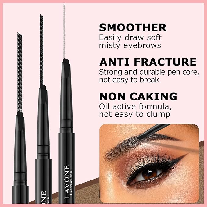 Eyebrow Color Kit with Brow Color & Eyebrow Pencil, 2-in-1 Natural Effects Eyebrow Makeup Set, Easy & Safe to Use 10ml - Black