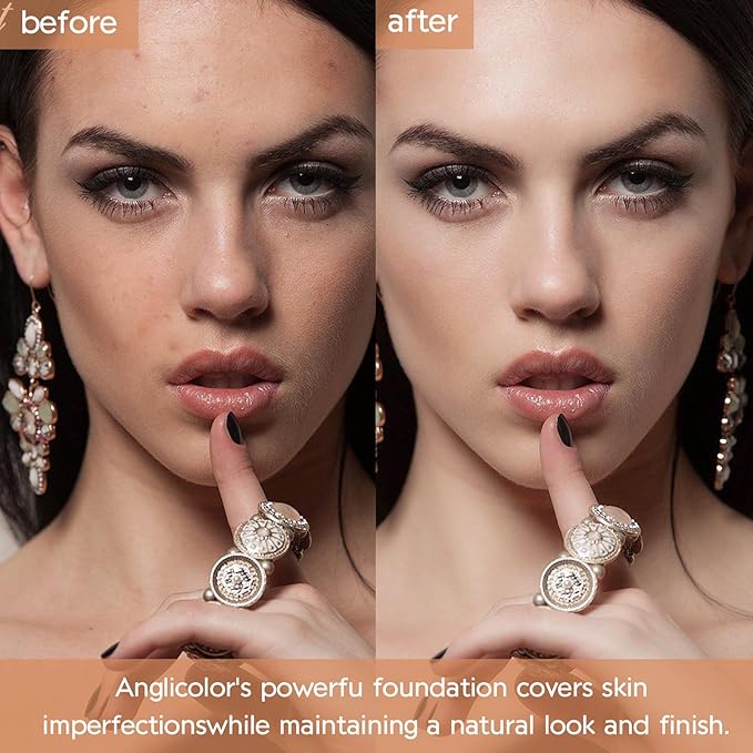 Matte Oil Control Concealer Foundation Flawless Soft Long Lasting Foundation Makeup,Waterproof Full Coverage Face Makeup Strong Concealer Foundation for Oily Acne Skin (#104 Buff Beige)