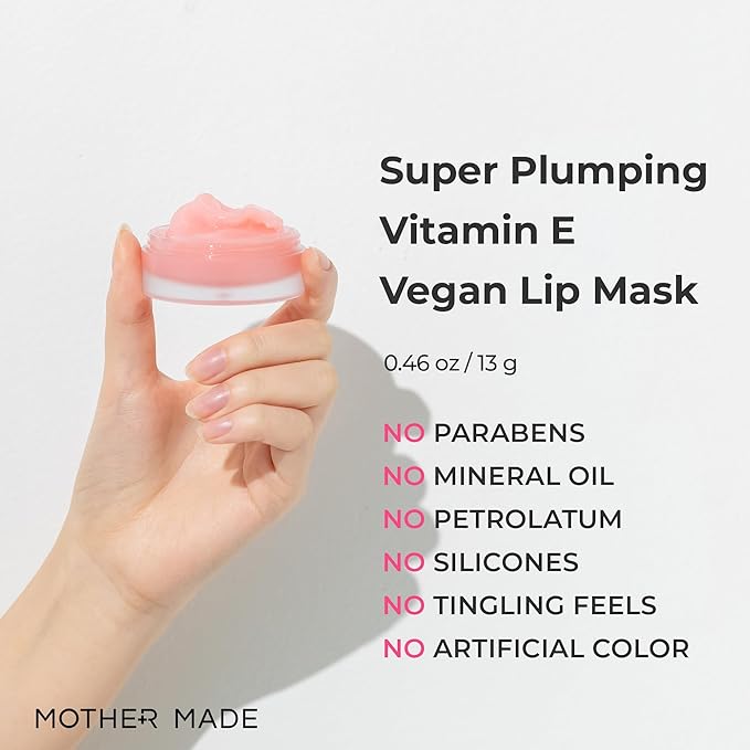 Natural Plumping Vitamin E Lip Mask 2EA | Hydrating Lip Moisturizer For Soft, Smooth, Plump Lips, Infused with Natural Oils, Organic Shea Butter, Collagen, Korean Skincare, Lip Gloss