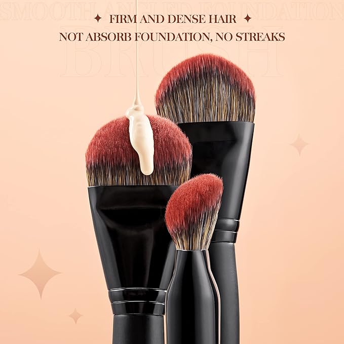 Jessup Foundation Brush for Liquid, Smooth Angled, Large Face Makeup Brush for Blending Liquid, Cream MUL02