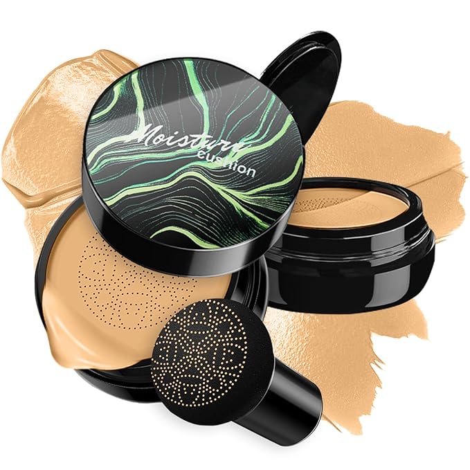 Mushroom Head Air Cushion CC Cream BB Cream Foundation Makeup Moisturizing CC Cream Liquid Foundation, Concealer Lasting Makeup Foundation Even Skin Tone Makeup Base Primer (#05 Wheat)
