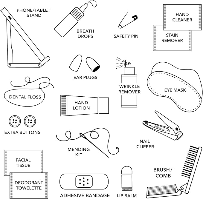 Pinch Provisions Travel Kit, includes 18 Must-Have Emergency Essential Items for Travelling, Ideal Road Trip or Airport Gift for Friends, Family & Peers, Portable Pouch