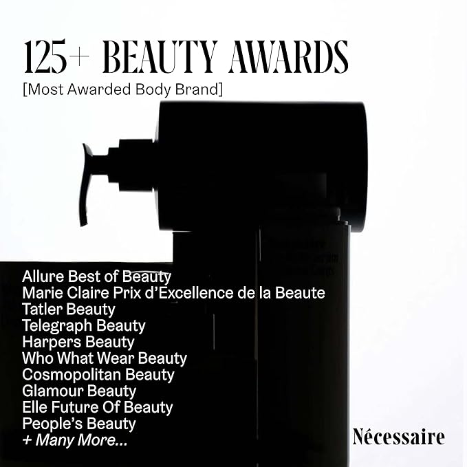 Nécessaire The Body Wash Hinoki - Natural Body Wash for Women & Men, Softening Shower Gel with Gentle Exfoliating Acids AHA/BHA/PHA. Gel Cleanse, 8.4 fl oz.