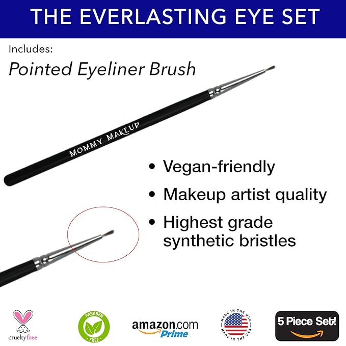 The Everlasting Eye 5 Piece Waterproof Makeup Set. Gel Eyeliner, Creme Eyeshadow, 2 brushes and Mesh Bag. Paraben-free, Talc-free, Cruelty-free. Anna/Chocolate Kiss 1202