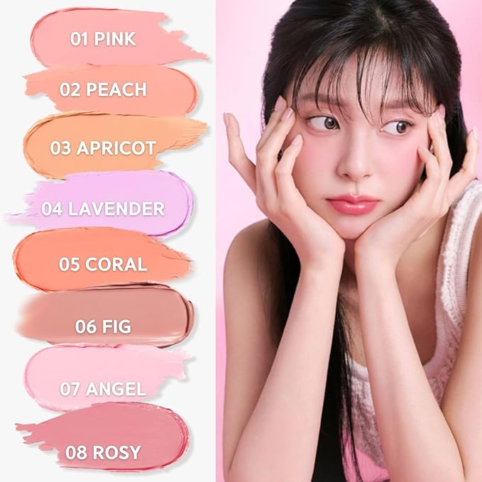 BBIA Ready To Wear Downy Cheek Cream Blush 8 Color - Creamy Blendable & Buildable Blush Dewy Texture & Matte Finish High Pigment Longlasting Lightweight Natural Face Makeup, 0.12oz (01 DOWNY PINK)