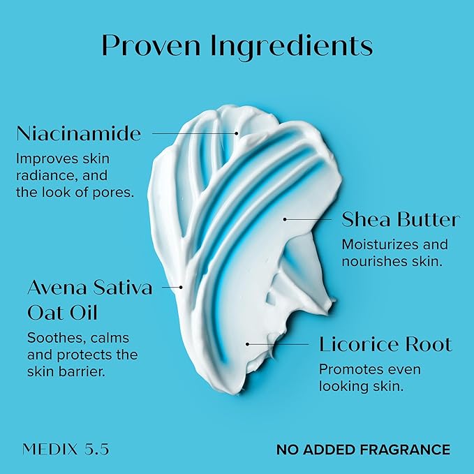 MEDIX Fragrance Free Niacinamide Face Moisturizer + Shea Butter Cream For Face & Body Lotion | Anti Aging Skin Care Firming Cream For Wrinkles, Dark Spots, Large Pores, 15 Fl Oz