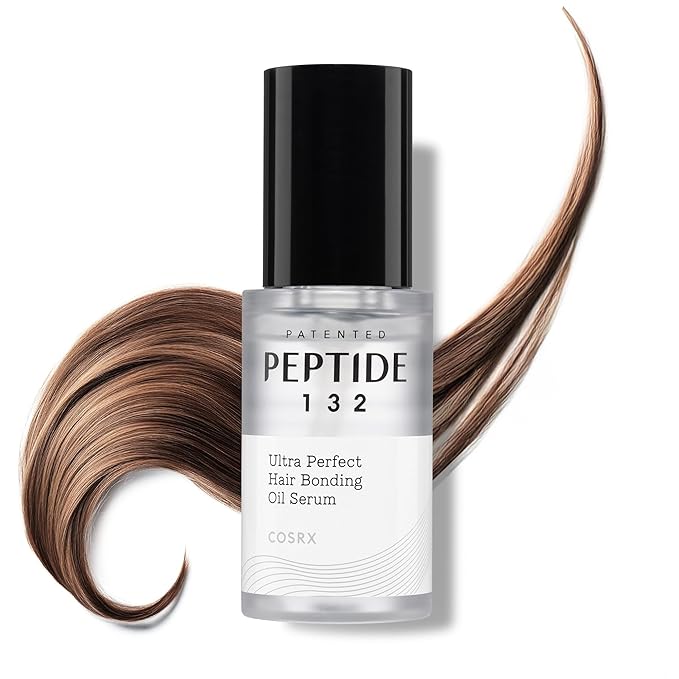 COSRX PEPTIDE 132 Hair Bonding Oil Serum, Travel Size Keratin Treatment for Frizzy, Damaged, Dry Hair – Repairs Split Ends, Adds Hair Gloss with Argan & Jojoba Oils – For All Hair Types – 0.94 fl oz