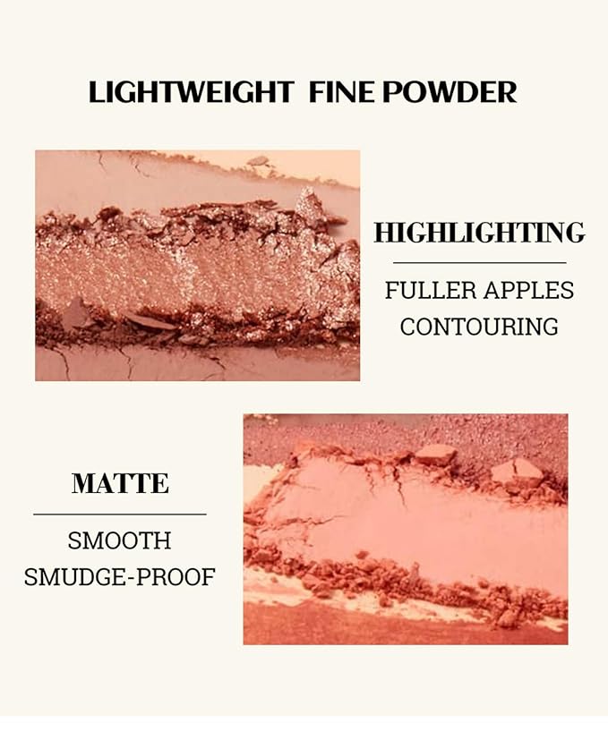 MAEPEOR Matte Face Blush 8 Colors Lightweight Natural Look Face Blush Long-Lasting and Highly Pigmented Powder Blush for Cheeks (Color 07)