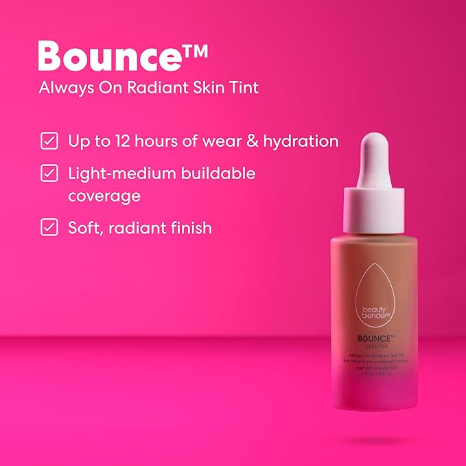 Beautyblender 12-Hour Always on Radiant Skin Tint, Breathable Serum Foundation Stays Put for All Day Long Wear, Infused with Hyaluronic Acid & Niacinamide, Light 4