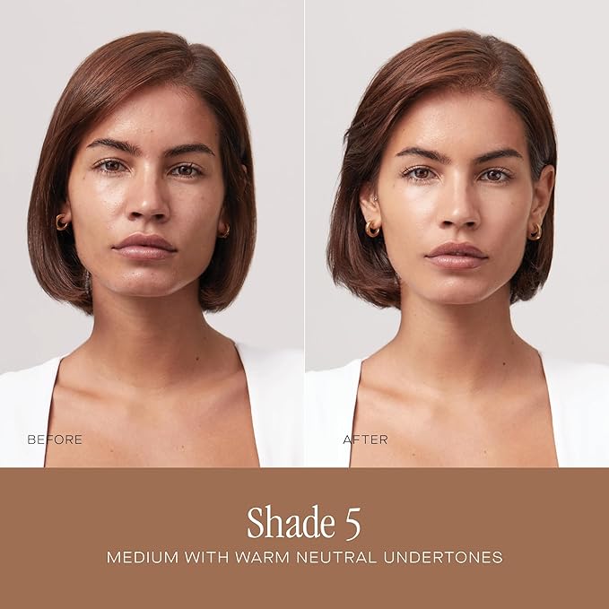 Summer Fridays Sheer Skin Tint - Skin Tint with Hyaluronic Acid - Helps Diminish Uneven Skin Tone - Sheer to Light Coverage - Shade 5 - Medium with Warm Neutral Undertones (1 Fl Oz)