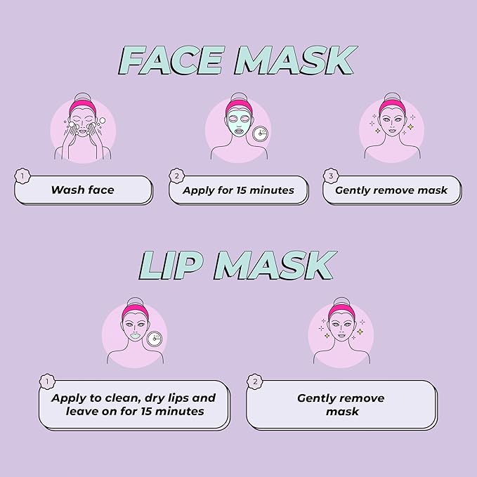 Lip Mask and Collagen Eye Pad Gift Set, Best of Lips & Eyes - 4 Piece Set, Plump & Repair Lip Masks, Brighten & Firm Vegan Collagen Eye Pads - Anti Aging Beauty Facial Masks - Free from Parabens