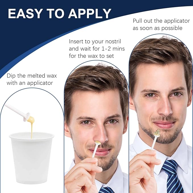Rolybag Nose Wax Sticks Applicators, 200 Pcs Plastic Wax Rod Wand for Nostril Cleaning and Nose Hair Removal