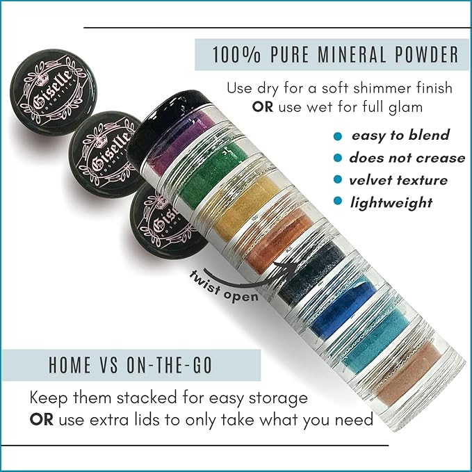 Loose Mineral Eyeshadow and Contouring Palette - Caribbean 8 Shade Set