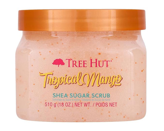 Tree Hut Shea Sugar Scrub Tropical Mango, 18oz, Ultra Hydrating and Exfoliating Scrub for Nourishing Essential Body Care