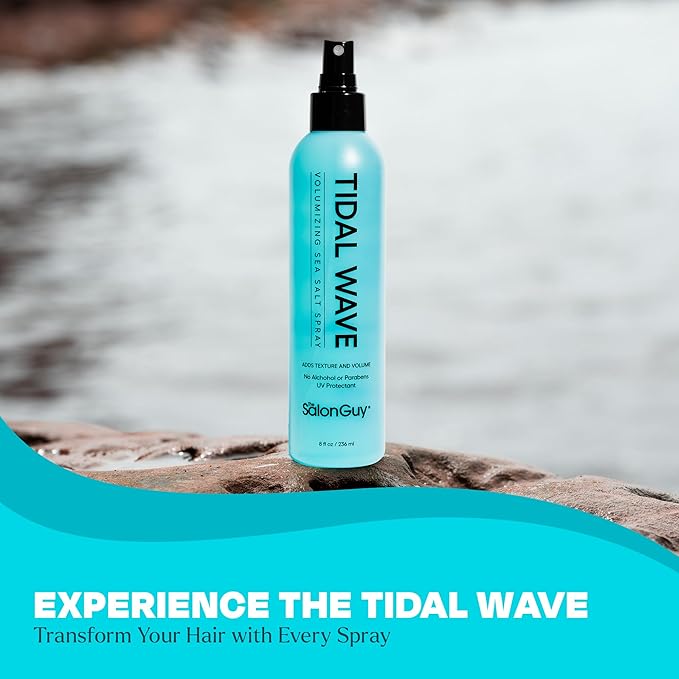 THESALONGUY - Sea Salt Texturizing Spray for Volumizing Curly and Wavy Hair, Men & Women, Beach Waves Hair Spray with Kelp & Natural Ingredients - 2 Pack